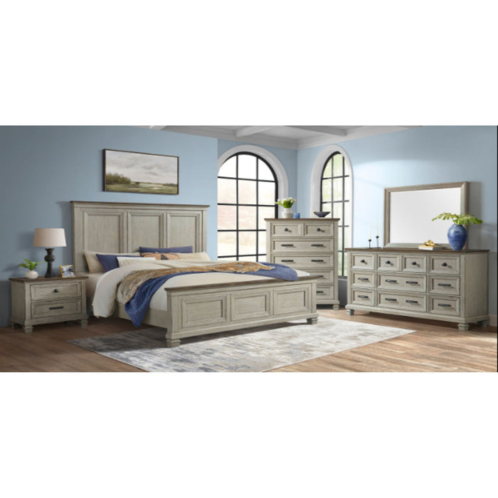 Farmington - 9 Drawer Dresser - Medium Brown / Washed Stone