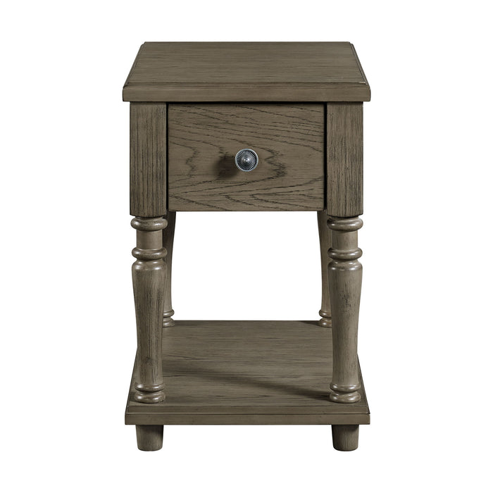 Kings Court - Chairside Table With USB - Gray