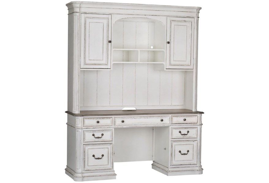 Magnolia Manor - Credenza & Hutch - White