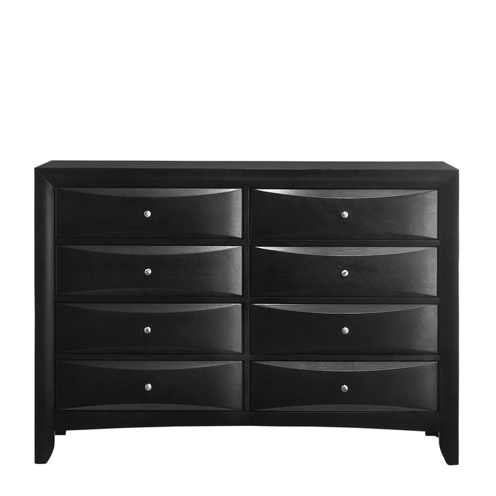 Emily - 8-Drawer Dresser - Black (Sturdy)