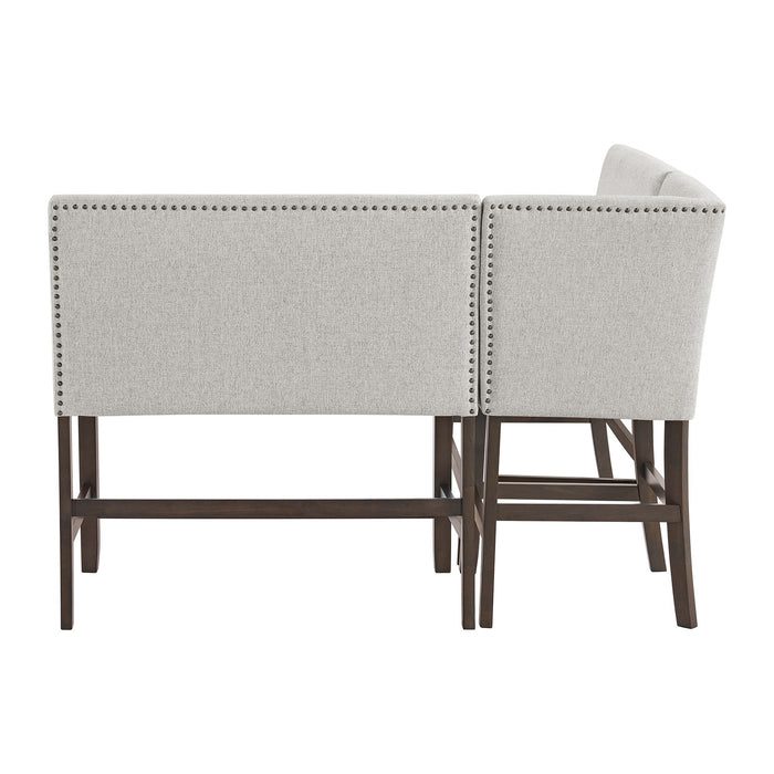 Seneca - Counter 3 Piece Corner Bench - Brown / Gray