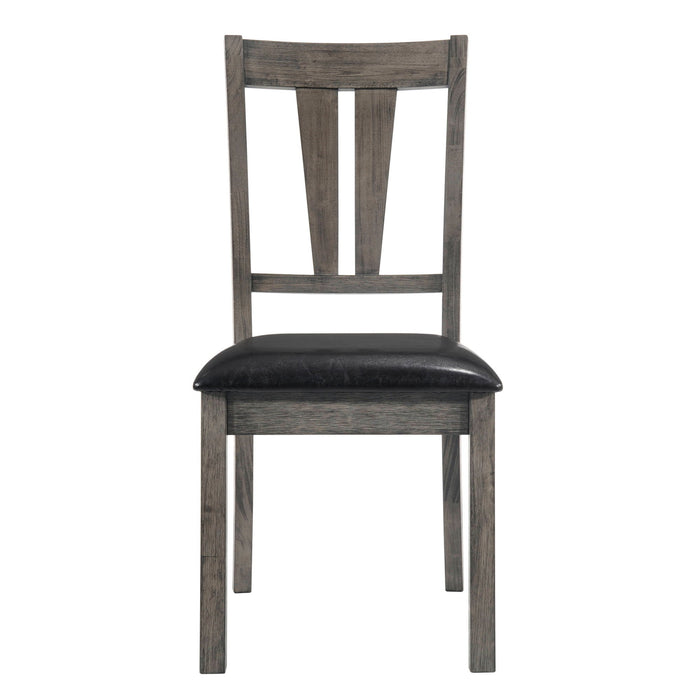 Nathan - Fan Back Chair With Pu Seat (Set of 2) - Gray Oak