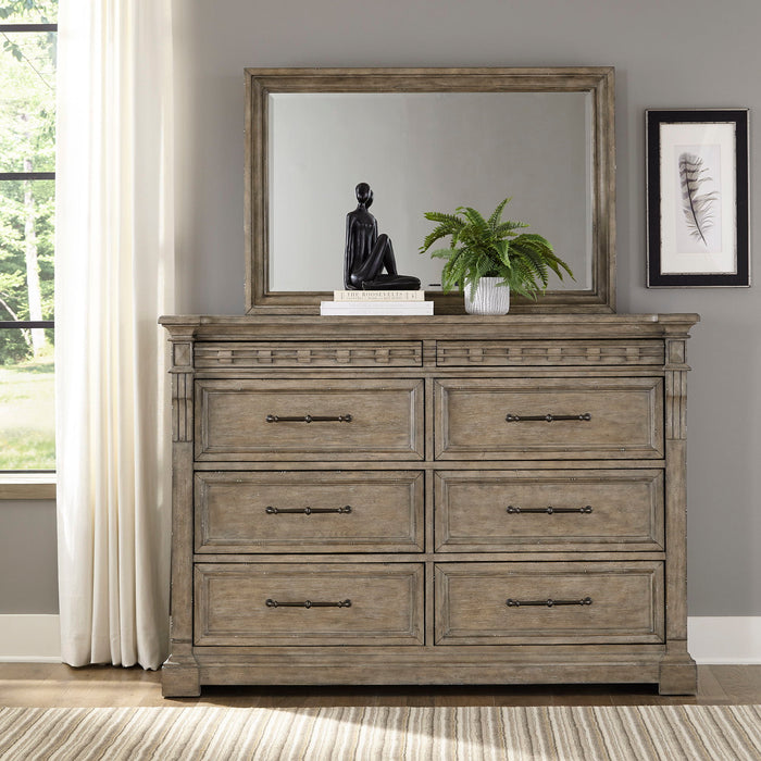 Town & Country - Dresser & Mirror - Medium Brown