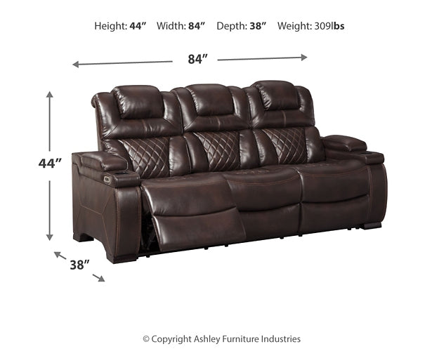 Warnerton PWR REC Sofa with ADJ Headrest