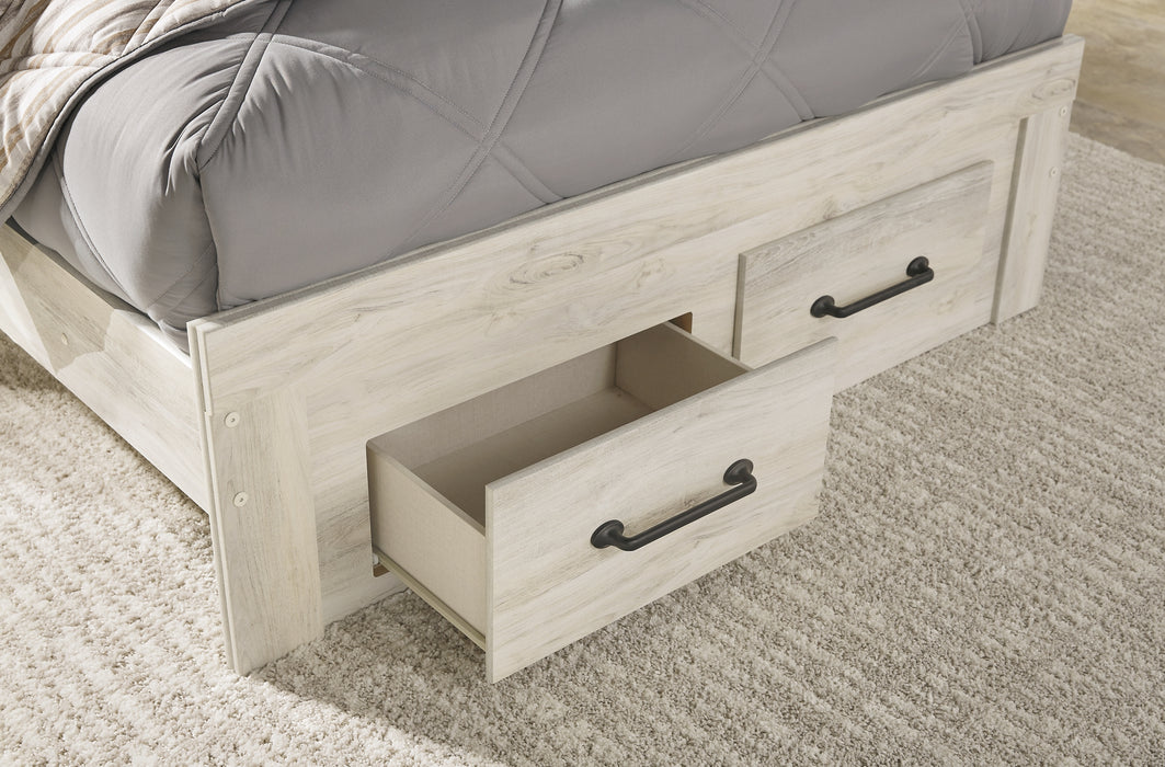 Cambeck  Panel Bed With 2 Storage Drawers With Mirrored Dresser, Chest And Nightstand