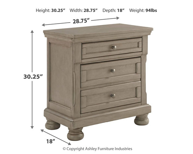 Lettner King Sleigh Bed with 2 Storage Drawers with Mirrored Dresser, Chest and 2 Nightstands