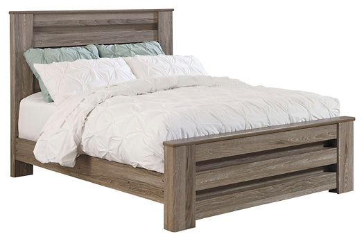 Zelen Queen Panel Bed with Mirrored Dresser