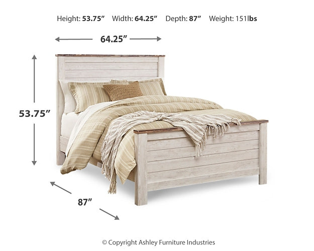 Willowton Queen Panel Bed with Mattress