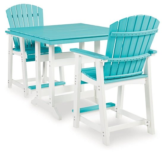 Eisely Outdoor Counter Height Dining Table and 2 Barstools