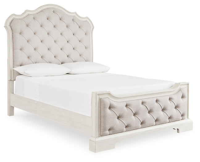 Arlendyne Queen Upholstered Bed with Mirrored Dresser