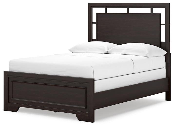 Covetown Full Panel Bed with Mirrored Dresser and Nightstand