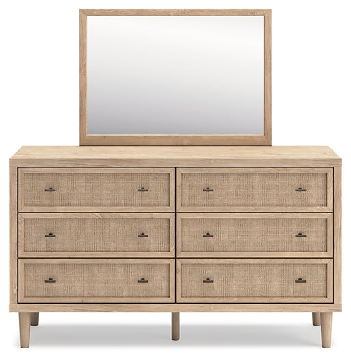 Cielden King Panel Headboard with Mirrored Dresser and Chest